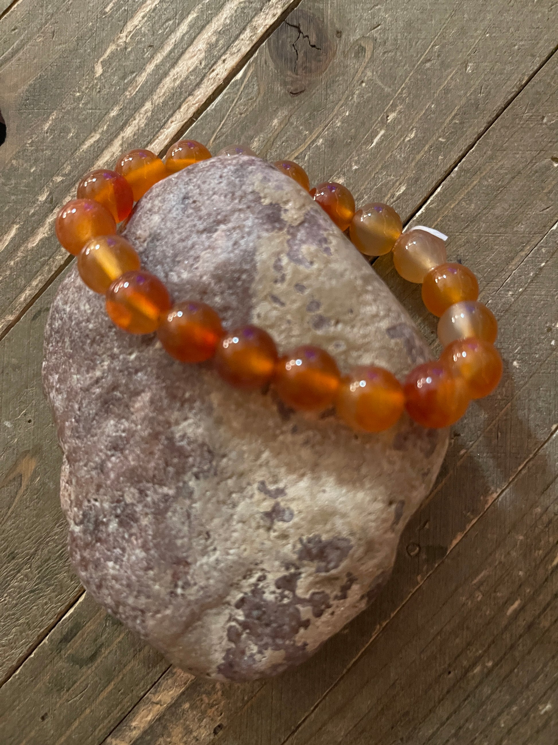 Carnelian Gemstone Beaded Elastic/Stretch BraceletPink tiful of LOVE