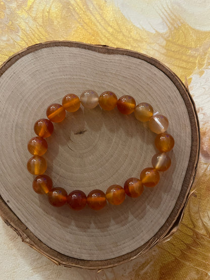 Carnelian Gemstone Beaded Elastic/Stretch BraceletPink tiful of LOVE