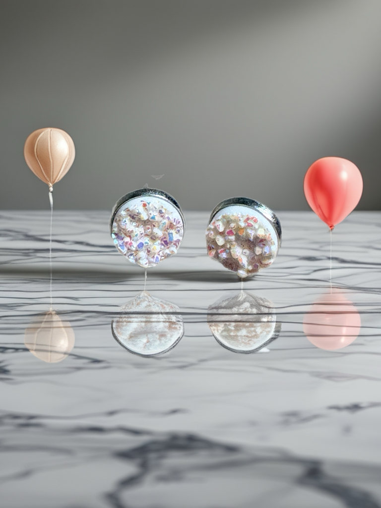 White Druzy Stud Earrings | 12mm Sparkle Studs