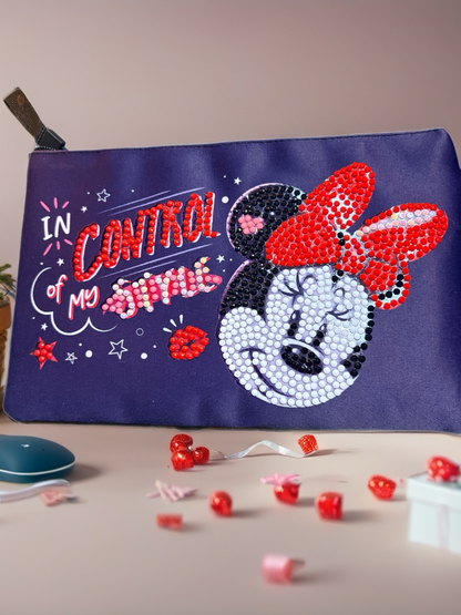 Diamond Art Minnie Mouse Pencil Makeup Bag