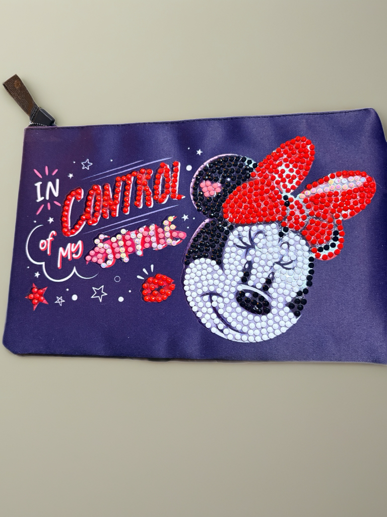 Diamond Art Minnie Mouse Pencil Makeup Bag