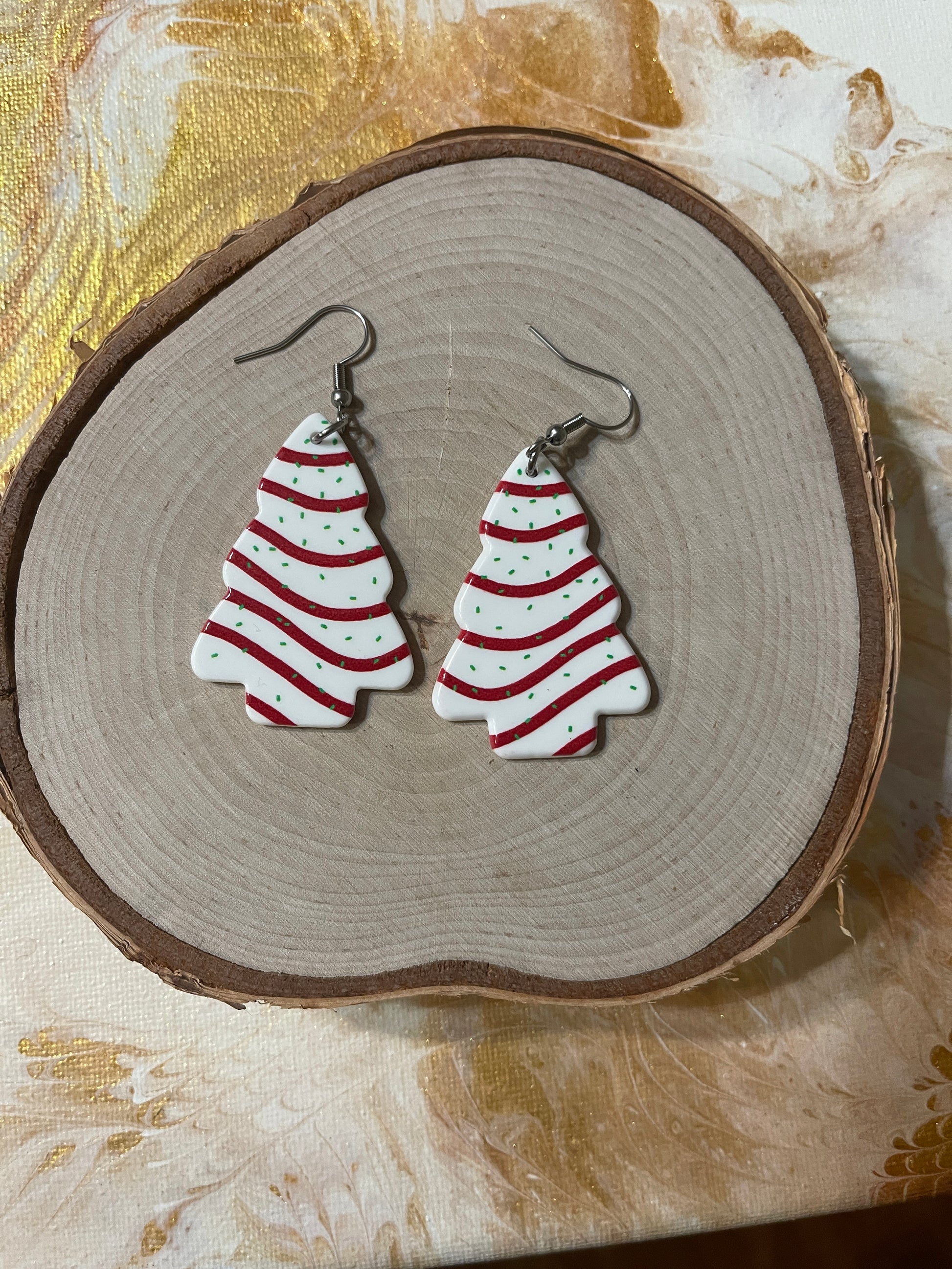 Christmas Tree Cookie Wire EarringsPink tiful of LOVE