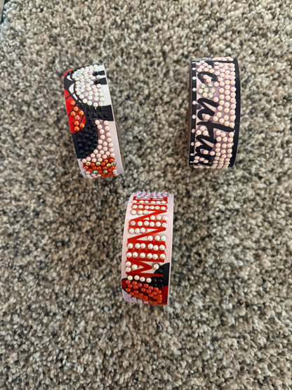 Set of 3 Minnie-Inspired Rhinestone Bracelets – Sparkly Statement Stack
