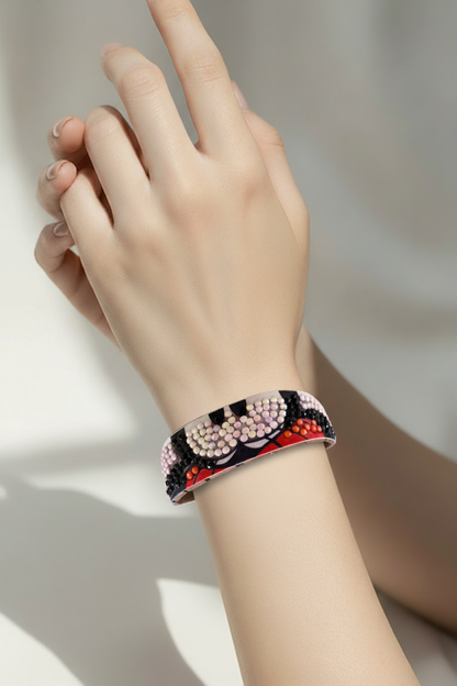 Set of 3 Minnie-Inspired Rhinestone Bracelets – Sparkly Statement Stack
