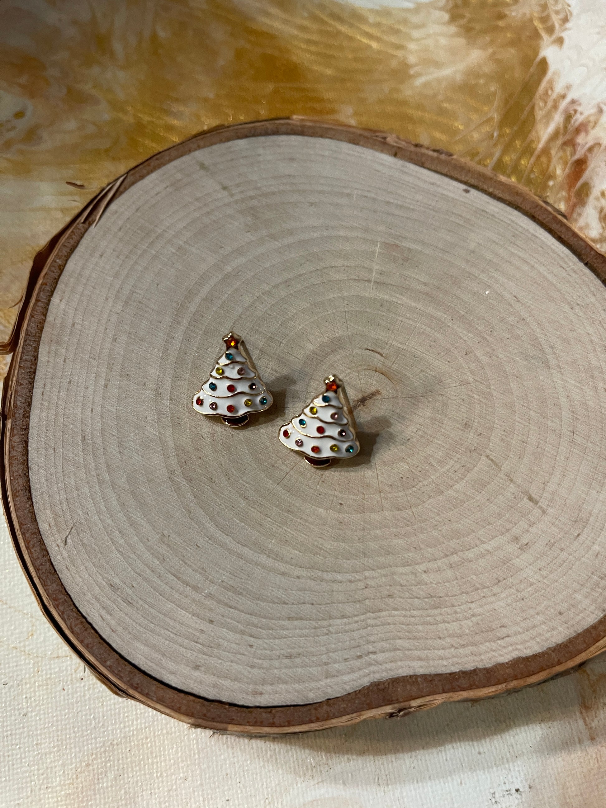 Enamel Christmas Tree Stud EarringsPink tiful of LOVE