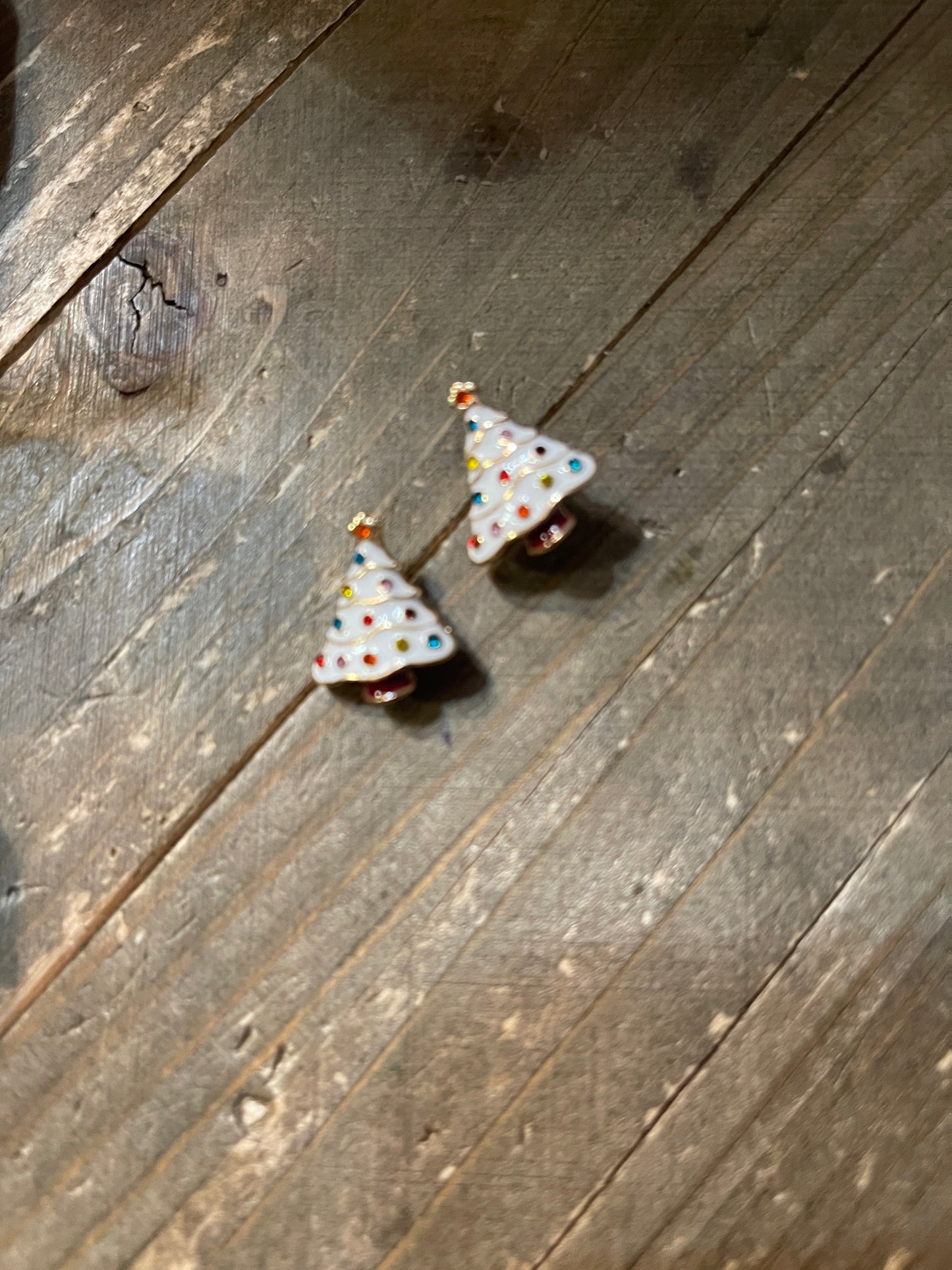 Enamel Christmas Tree Stud Earrings