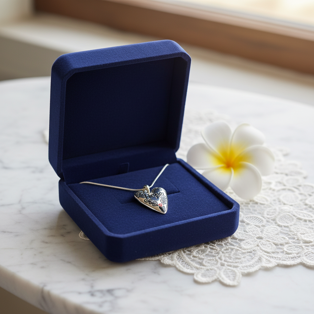 Hope Heart Pendant Necklace – Silver-Tone Inspirational Jewelry