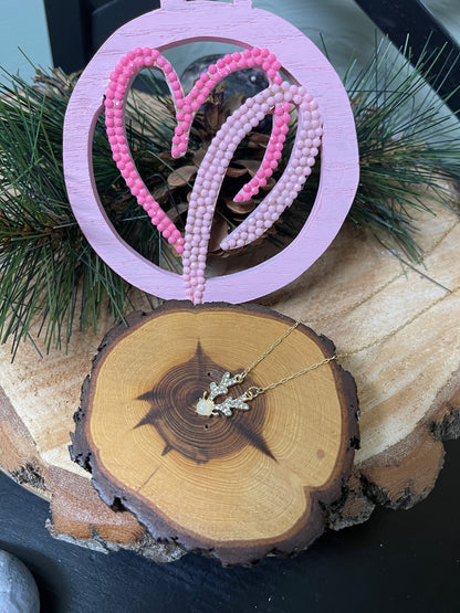 Reindeer Opal Pendant on a Gold Chain NecklacePink tiful of LOVE
