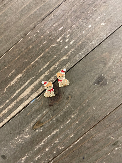 Christmas Pomeranian Stud Earrings