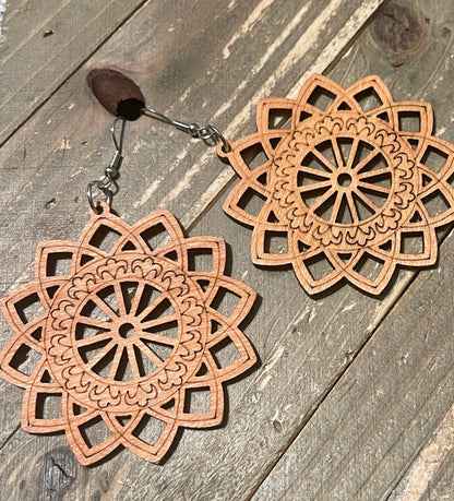 Multi-style Geometric Wooden Wire Earrings-2Pink tiful of LOVE