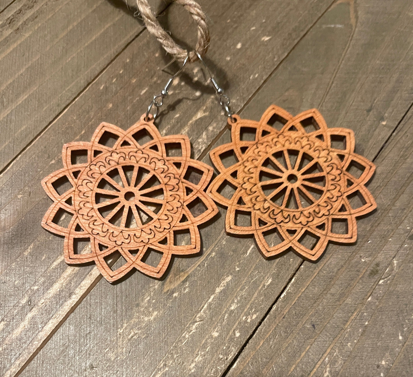 Multi-style Geometric Wooden Wire Earrings-2Pink tiful of LOVE