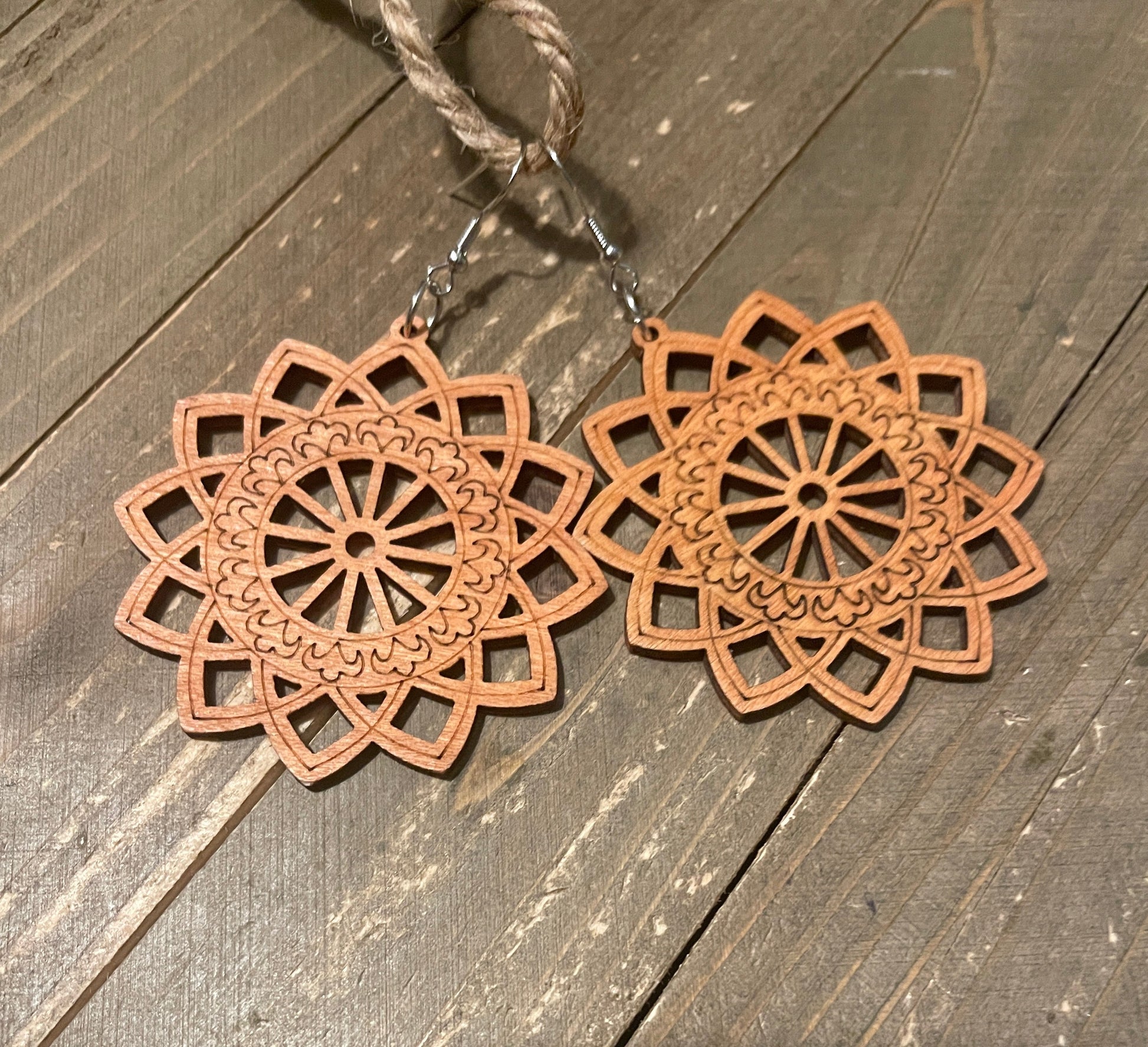 Multi-style Geometric Wooden Wire Earrings-2Pink tiful of LOVE