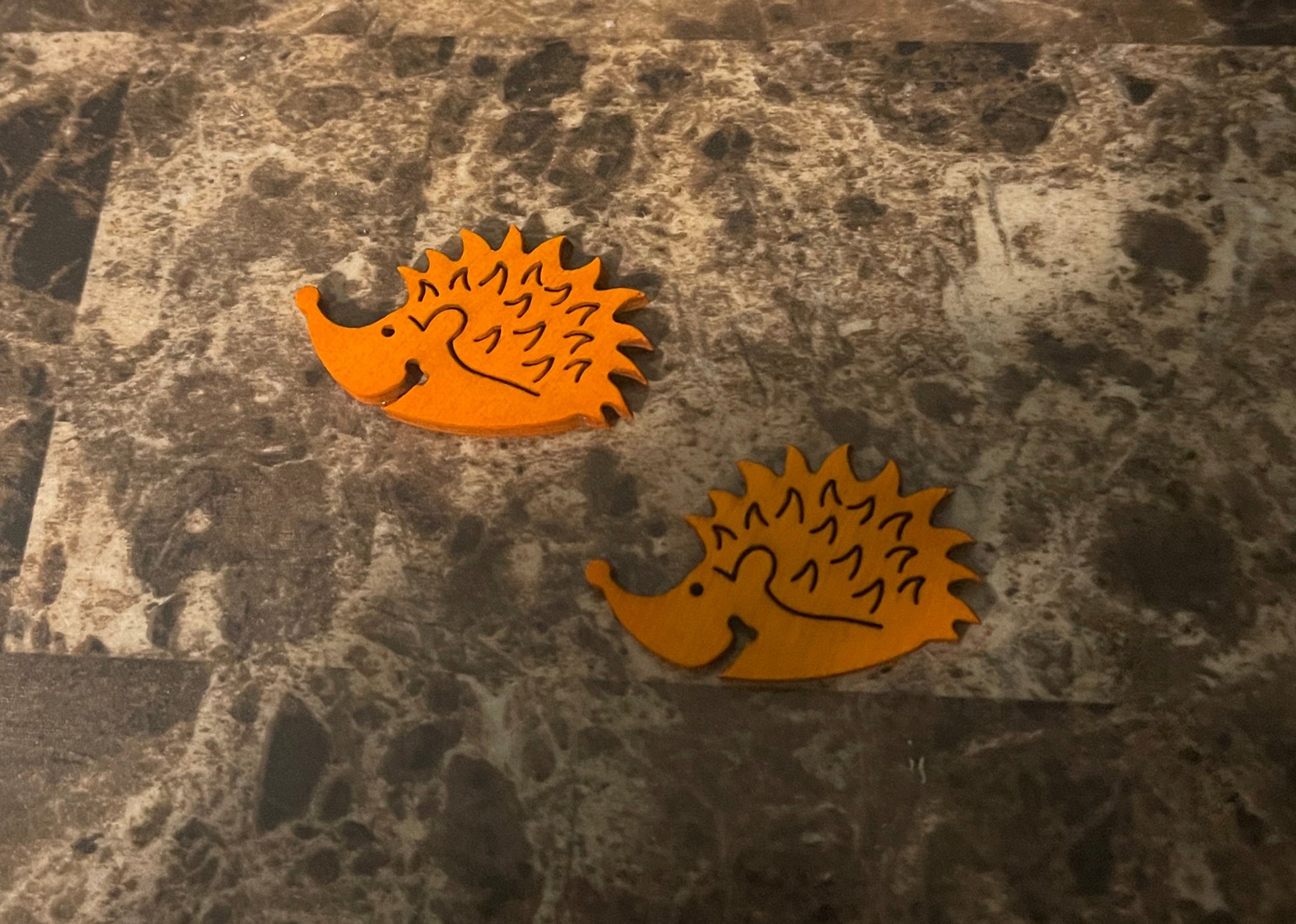 Orange Wooden Hedgehog Stud EarringsPink tiful of LOVE