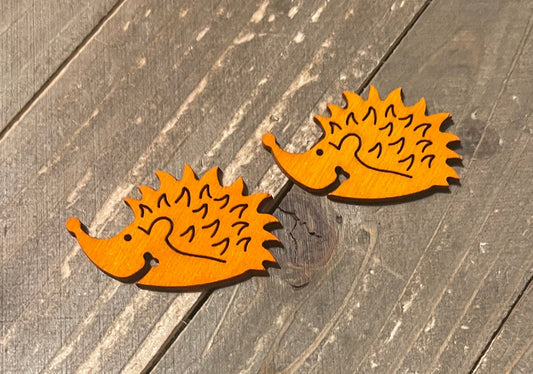 Orange Wooden Hedgehog Stud EarringsPink tiful of LOVE