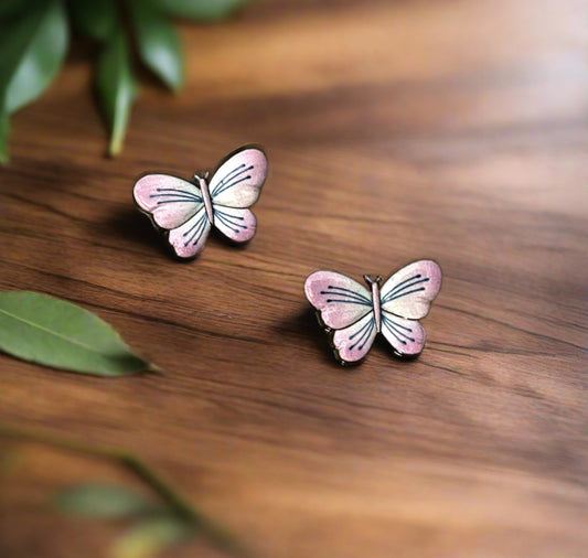 Vibrant Purple, outline in black Butterfly EarringsPink tiful of LOVE