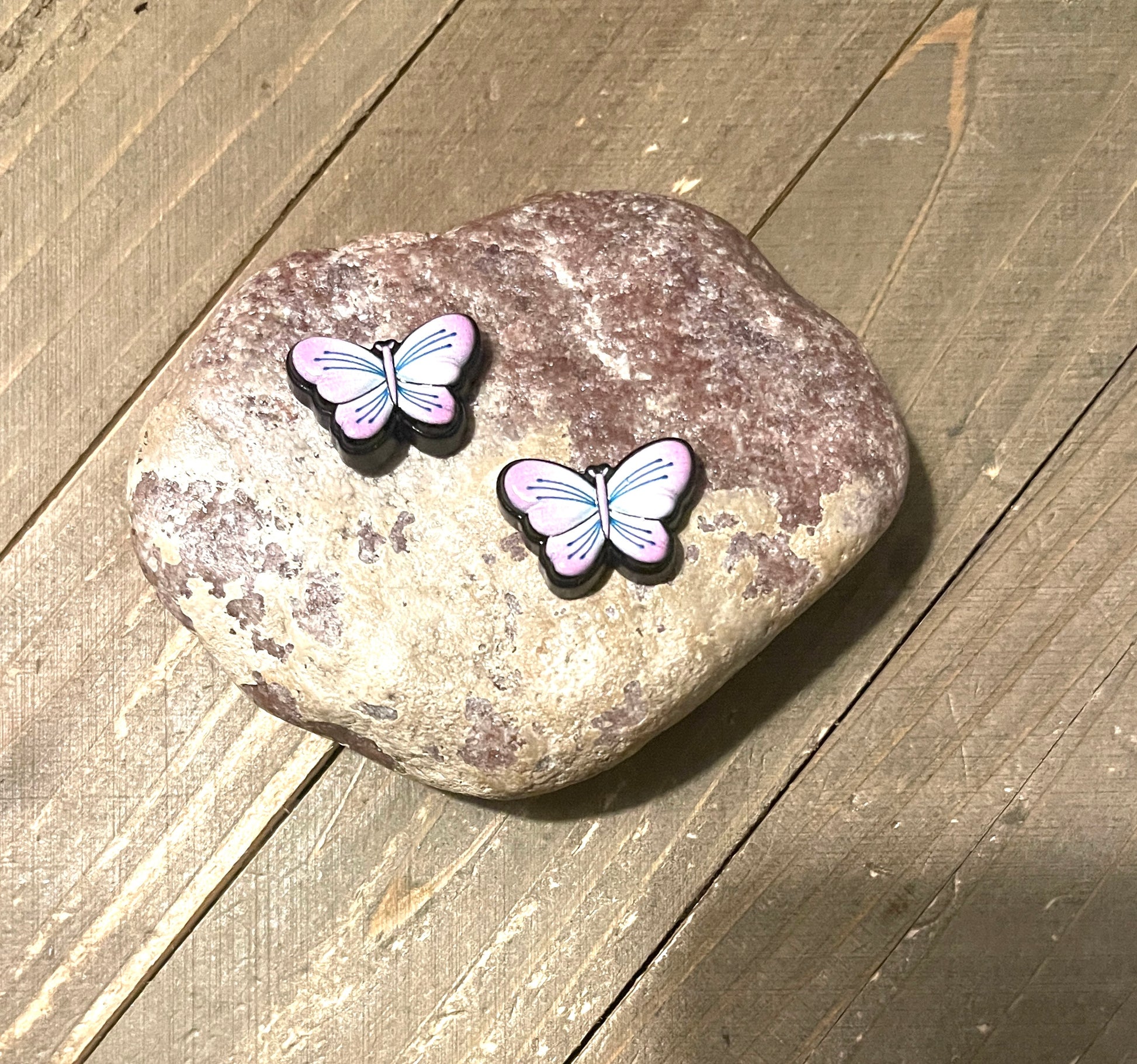 Vibrant Purple, outline in black Butterfly EarringsPink tiful of LOVE
