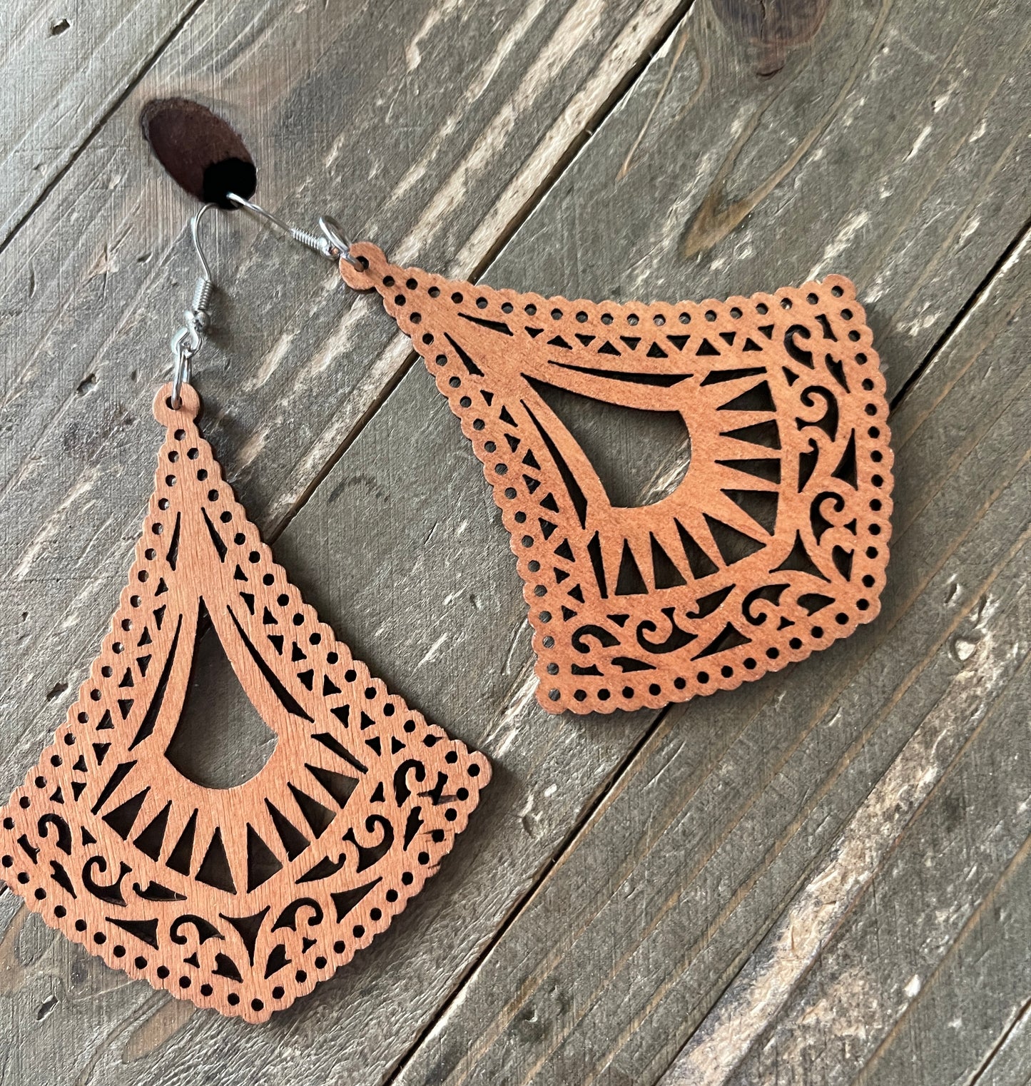 Multi-style Geometric Wooden Wire Earrings-2Pink tiful of LOVE