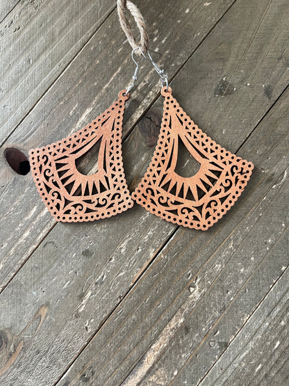 Multi-style Geometric Wooden Wire Earrings-2Pink tiful of LOVE