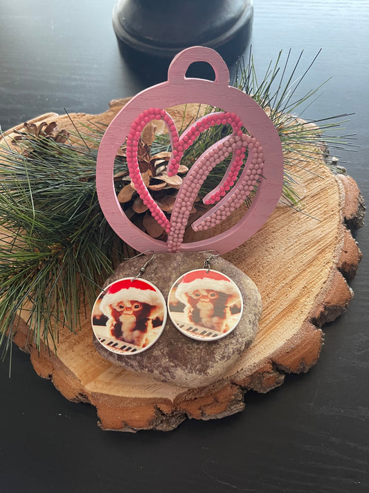 Christmas Gremlins Gizmo Wire EarringsPink tiful of LOVE