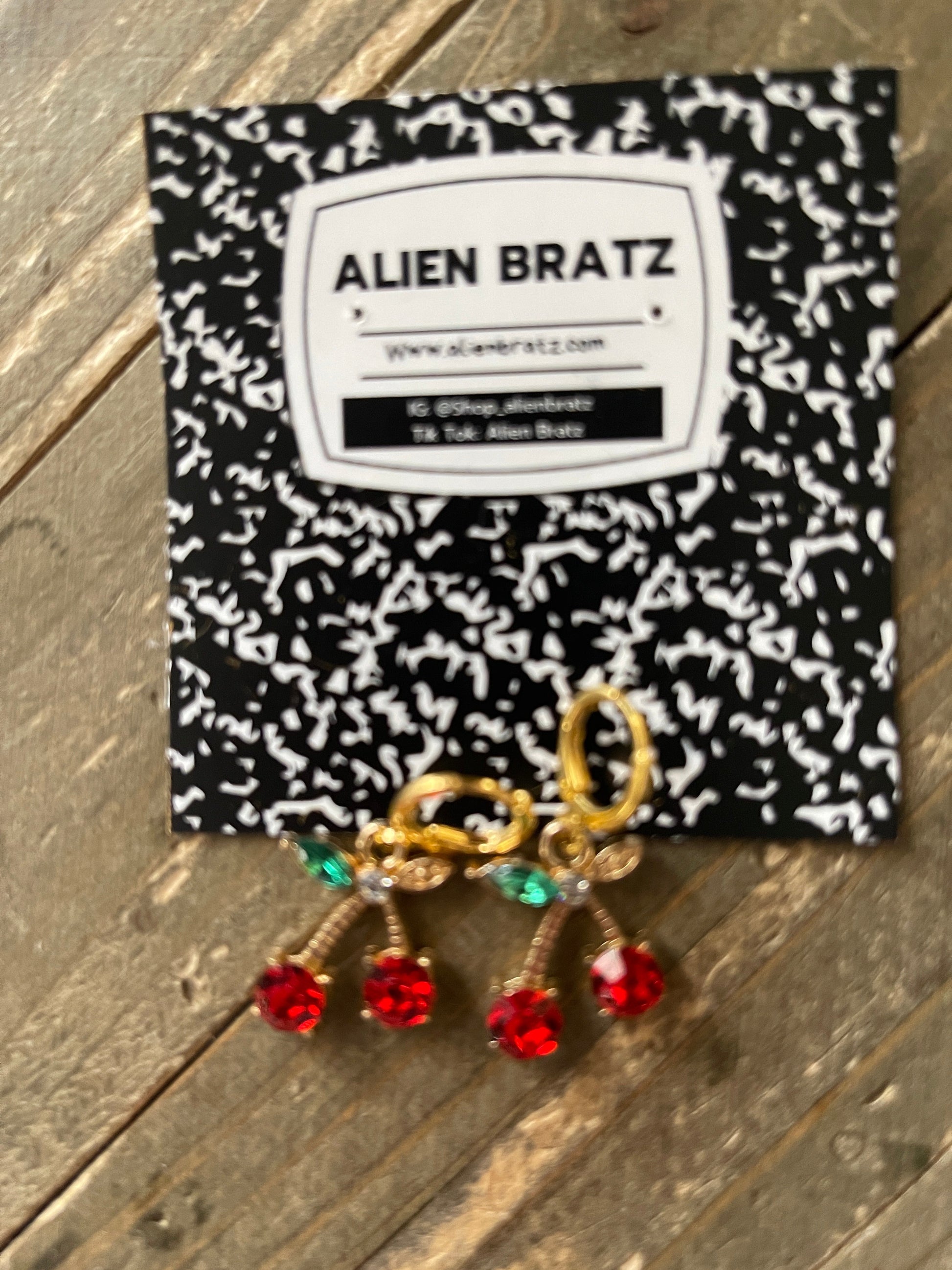 Rhinestone Cherry EarringsPink tiful of LOVE