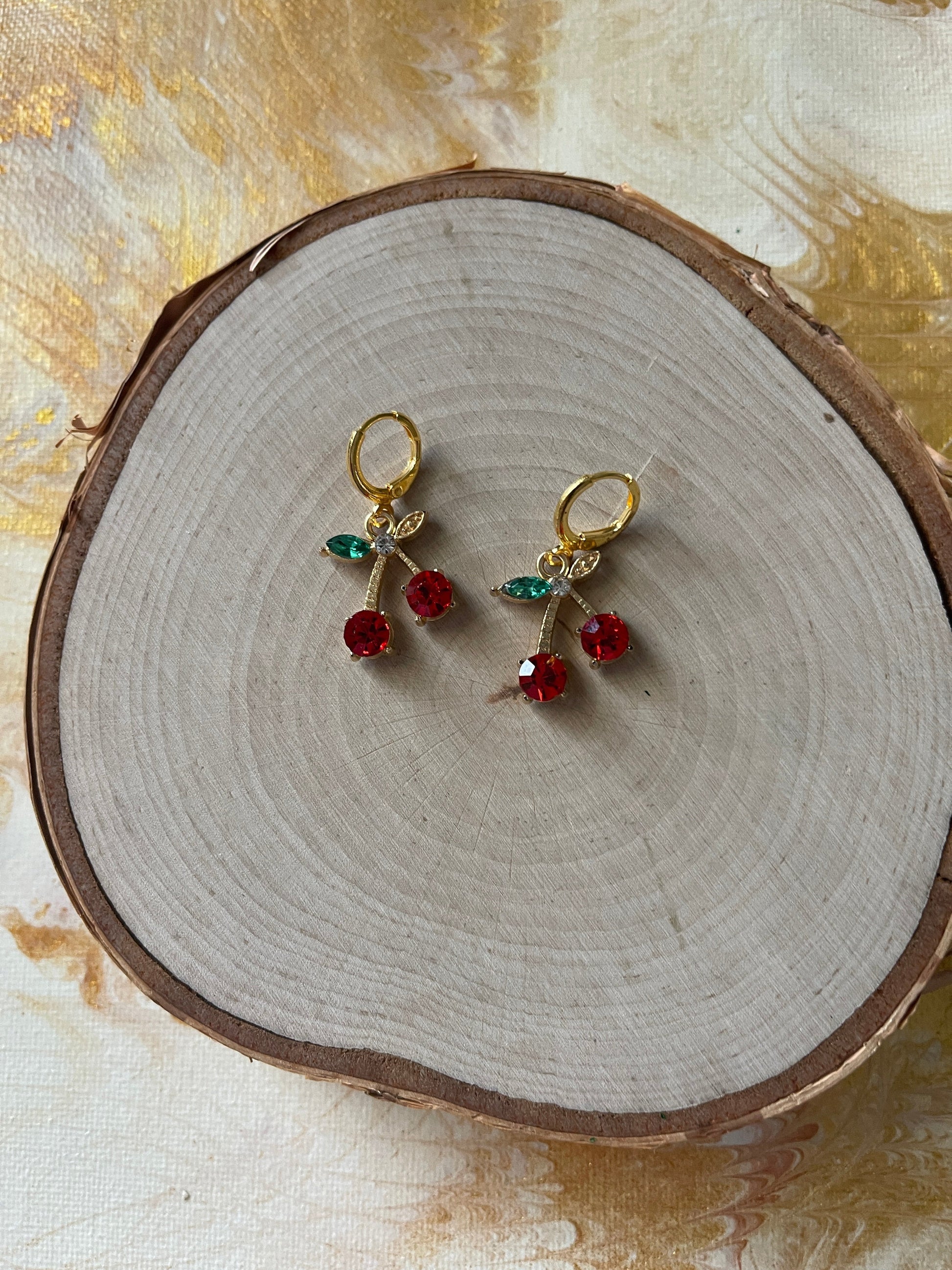 Rhinestone Cherry EarringsPink tiful of LOVE