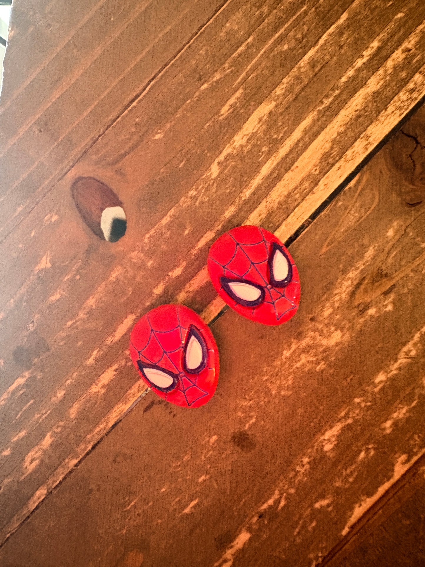 Spider‑Man Stud Earrings – Red Superhero Mask Earrings