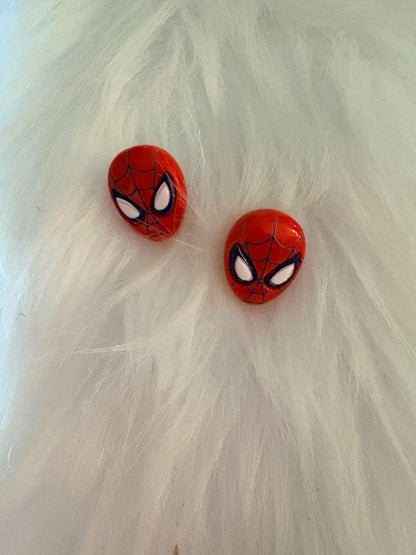 Spider‑Man Stud Earrings – Red Superhero Mask Earrings