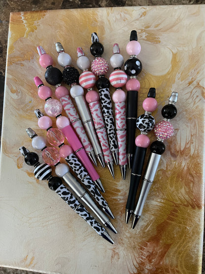 Pink and Love Collection Beadabled Pens