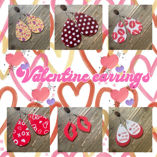 Valentine's Teardrop Assorted Wire EarringsPink tiful of LOVE