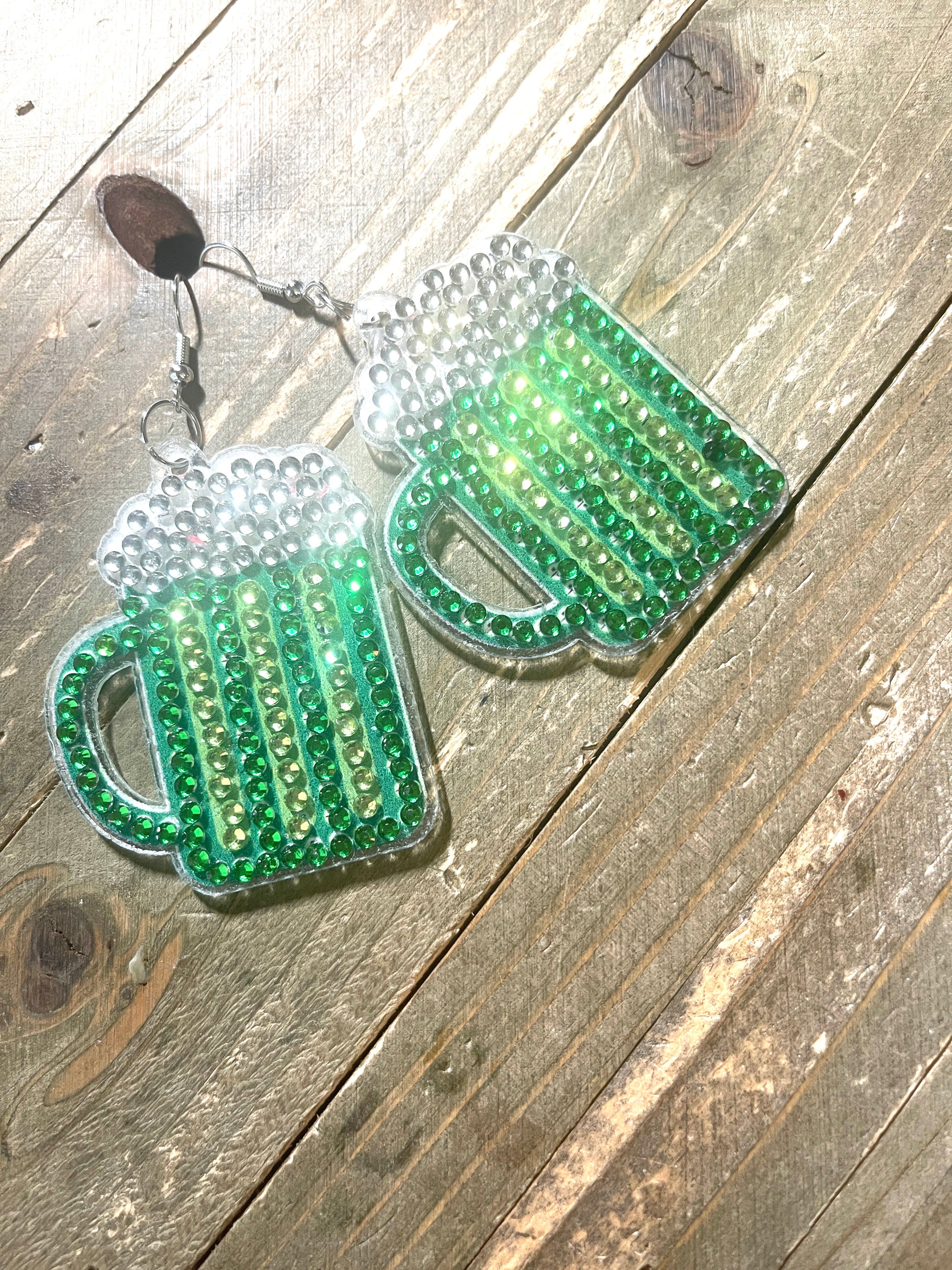 St. Patrick's Day Diamond Painting Wire Earrings (4 to choose)Pink tiful of LOVE