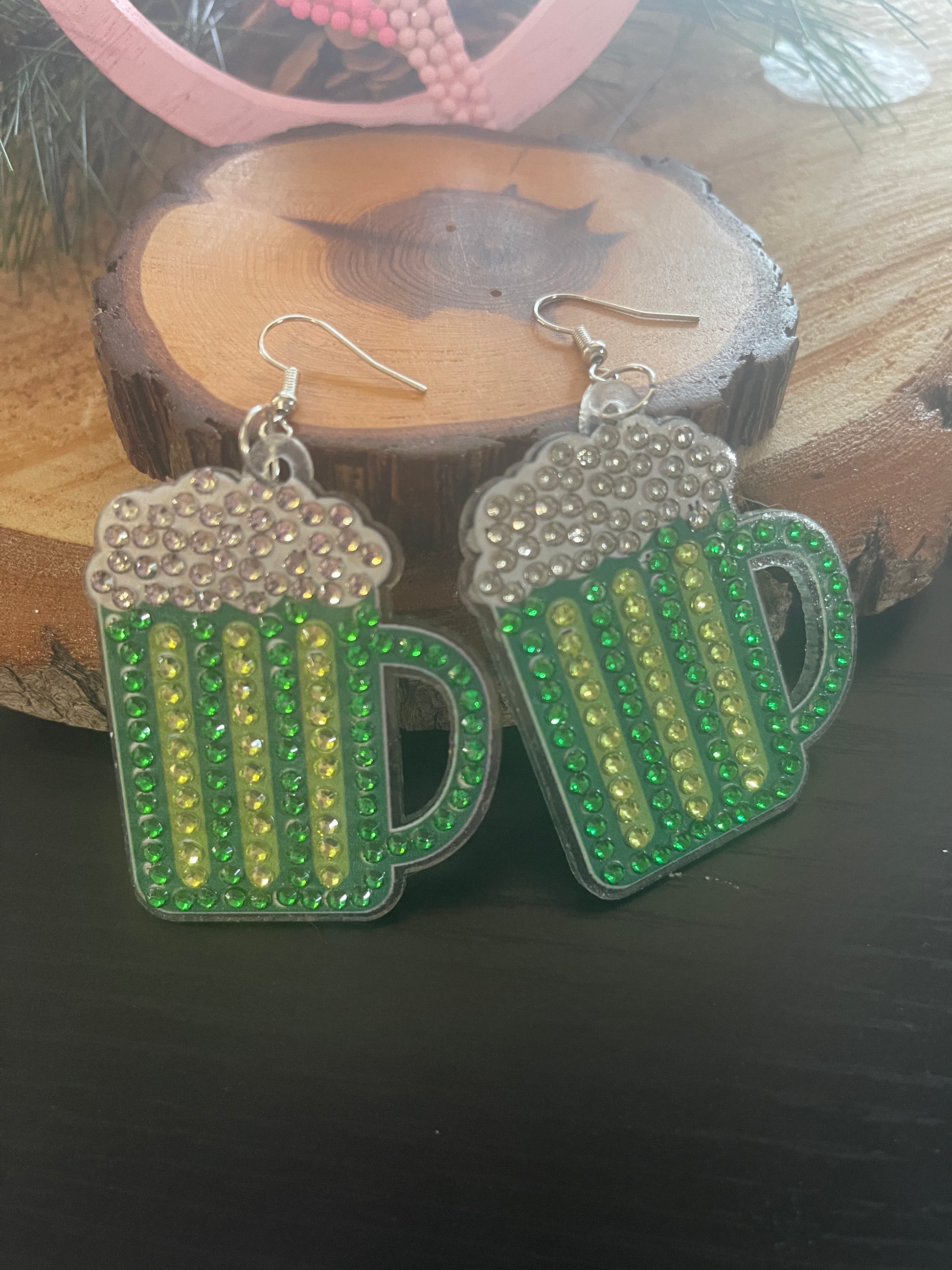 St. Patrick's Day Diamond Painting Wire Earrings (4 to choose)Pink tiful of LOVE