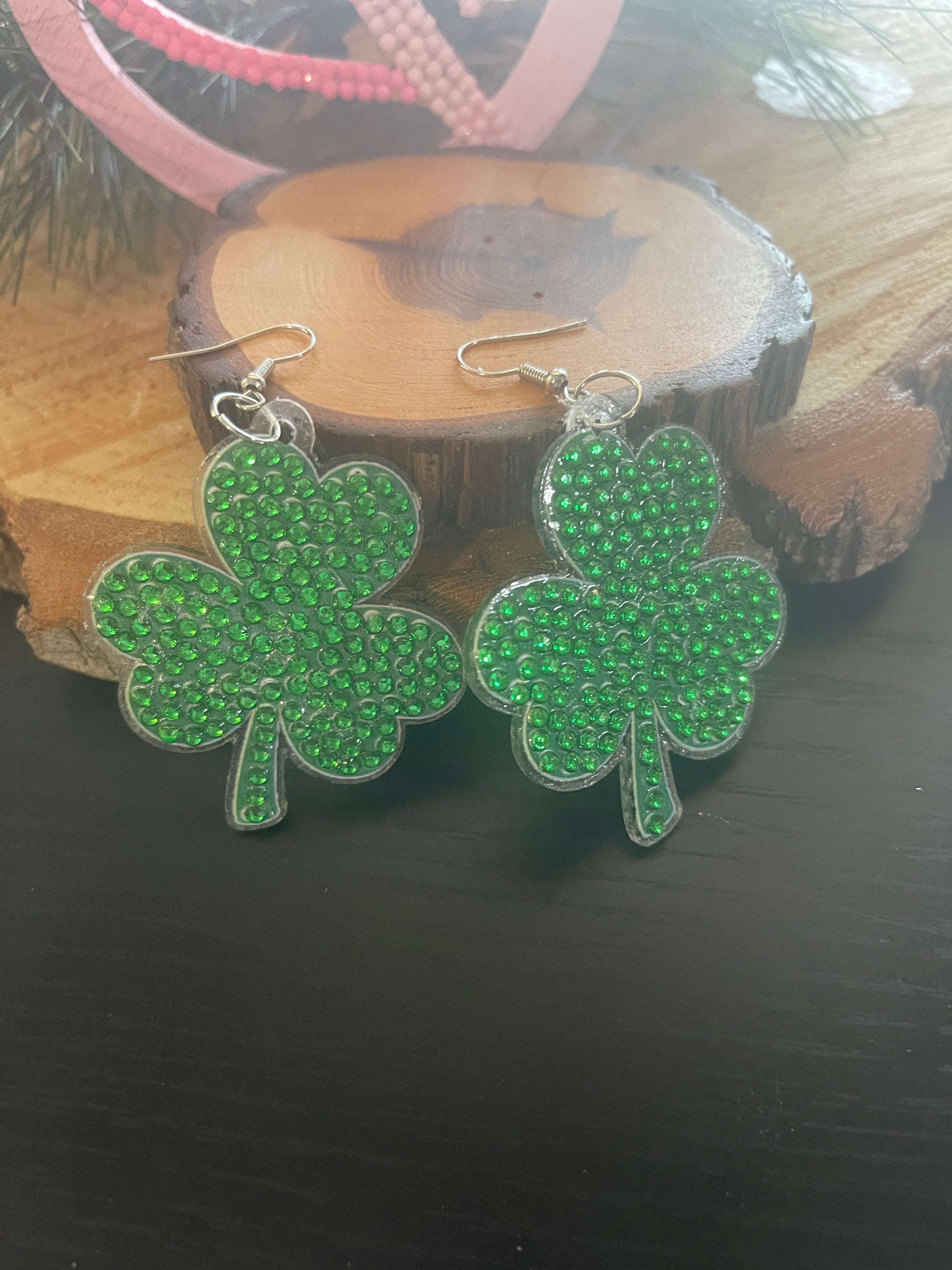St. Patrick's Day Diamond Painting Wire Earrings (4 to choose)Pink tiful of LOVE