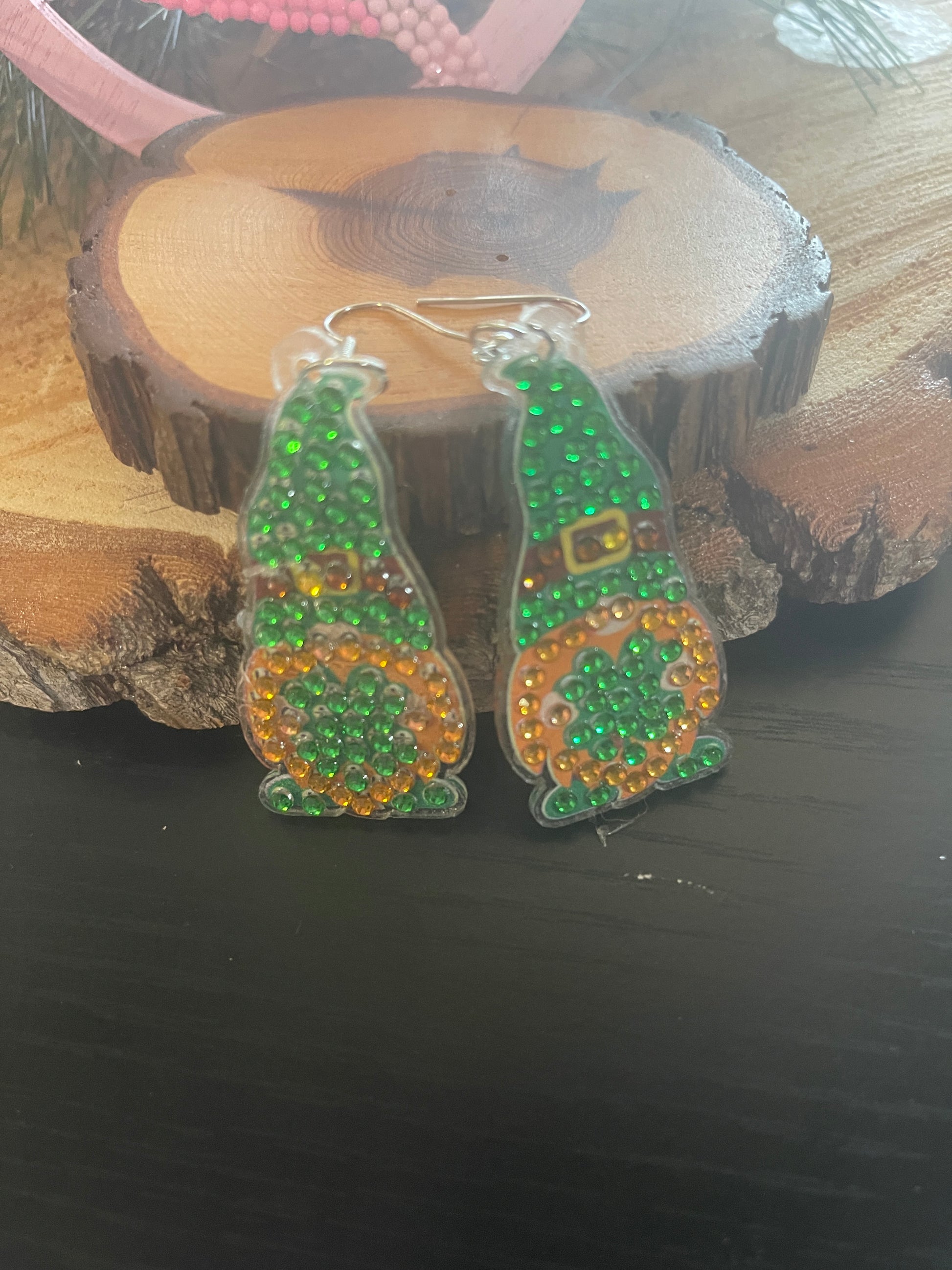 St. Patrick's Day Diamond Painting Wire Earrings (4 to choose)Pink tiful of LOVE