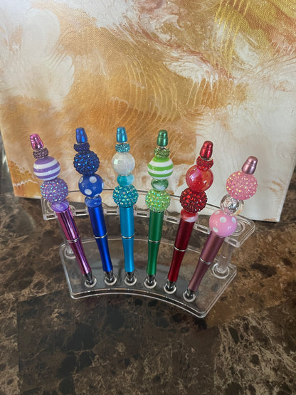 Bright Solids, Polka Dots and Stripes Collection Beadabled Pens
