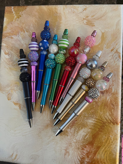 Bright Solids, Polka Dots and Stripes Collection Beadabled Pens