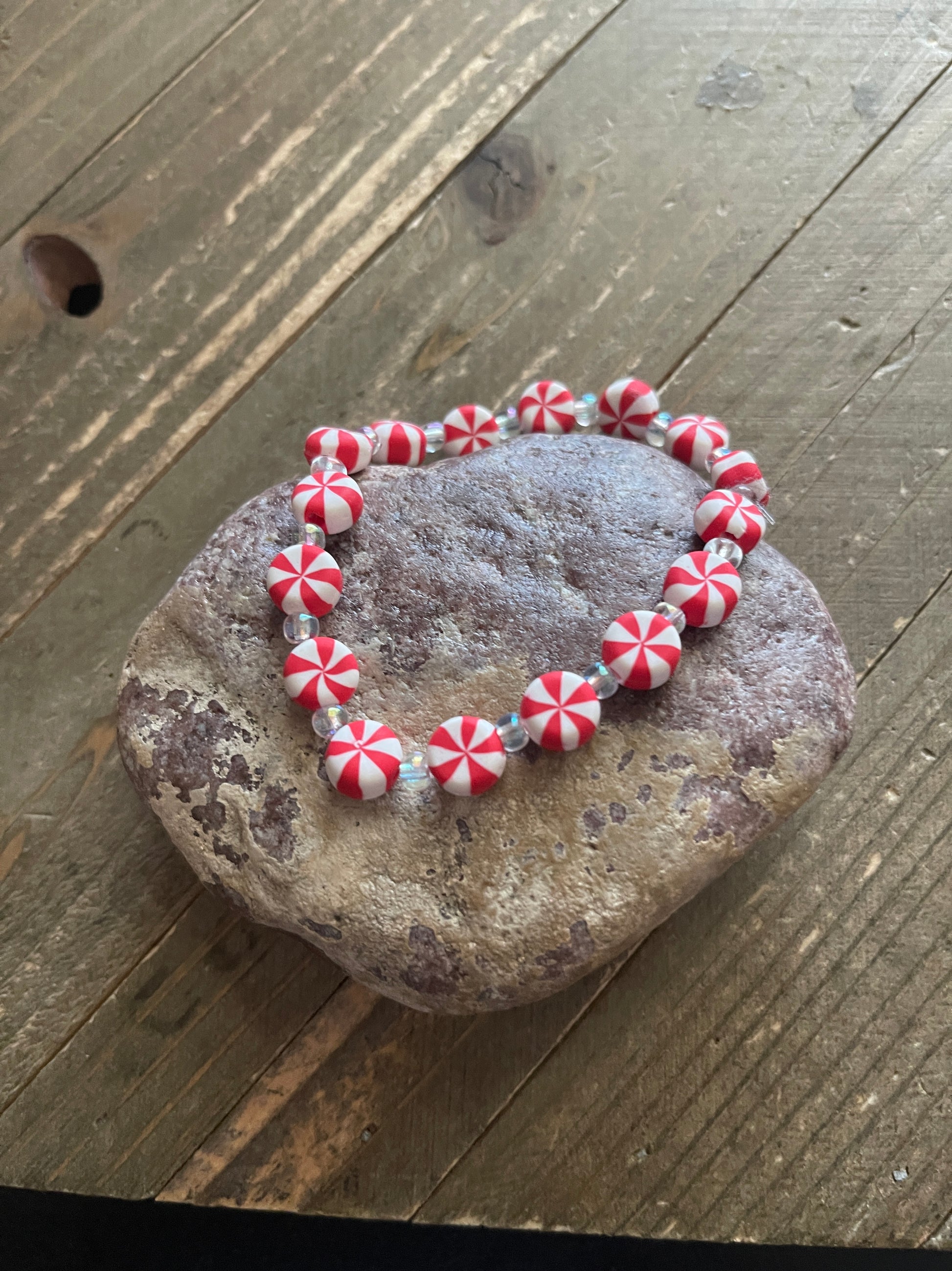 Peppermint Beaded Elastic/Stretch BraceletPink tiful of LOVE