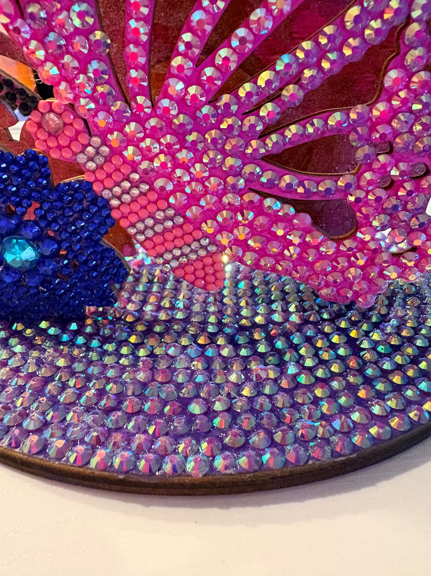 Diamond Art Table Decor Handmade Rhinestone Art Sparkle Home Display