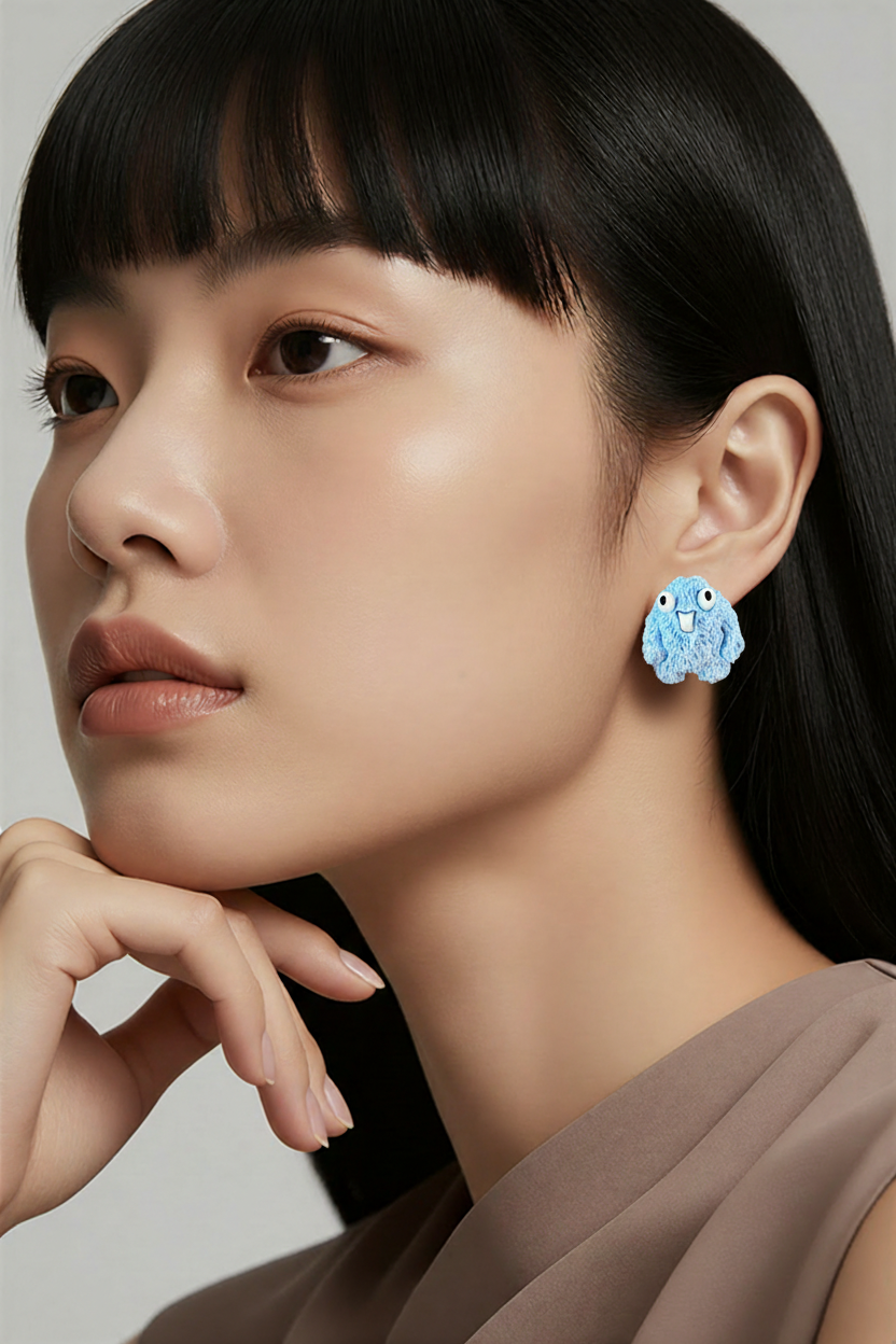 Cute & Colorful Monster Stud Earrings – Goofy Mini Creature Earrings