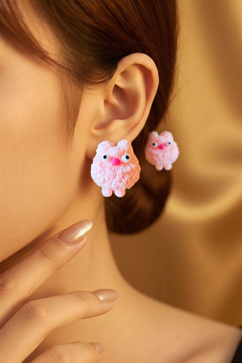 Cute & Colorful Monster Stud Earrings – Goofy Mini Creature Earrings