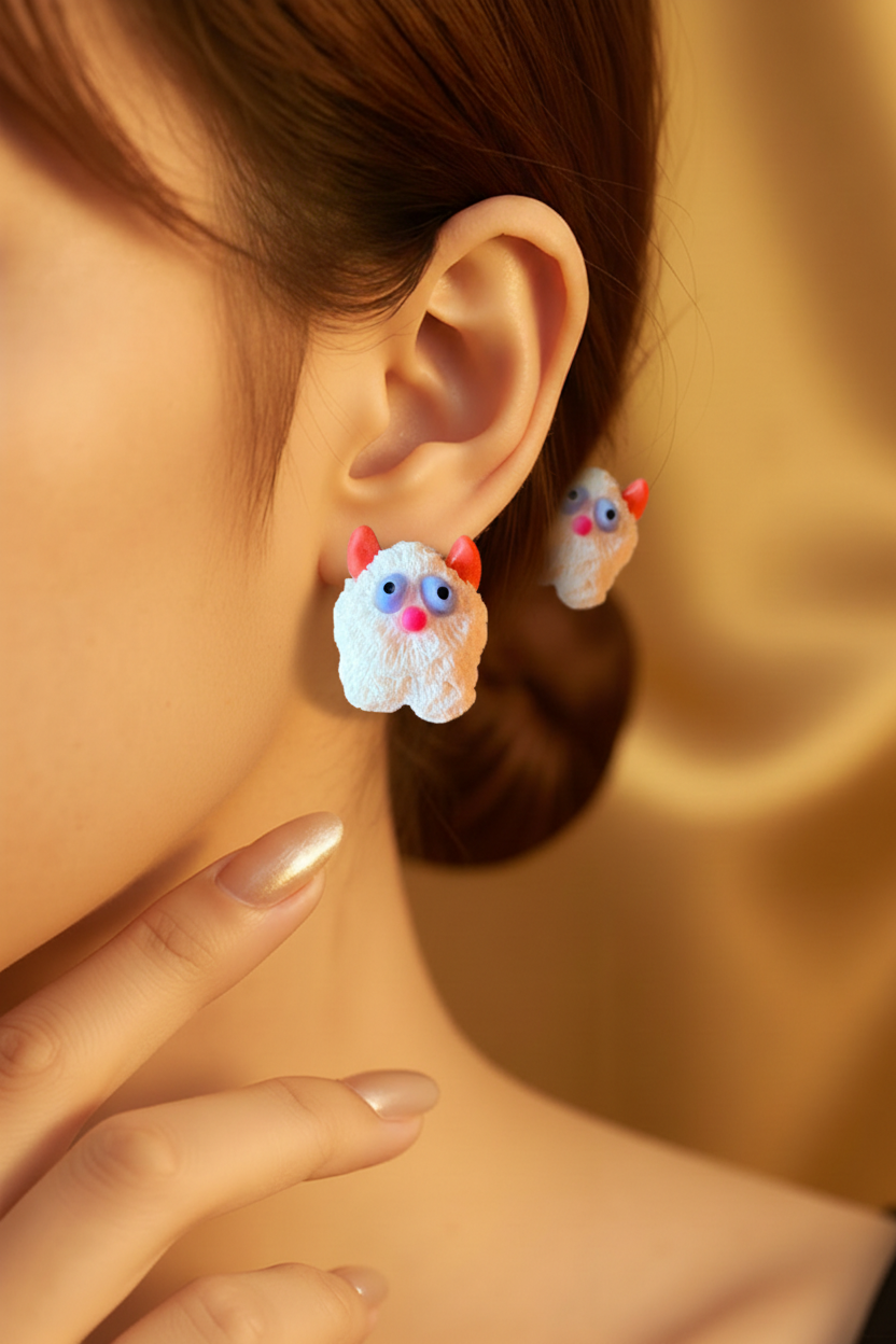 Cute & Colorful Monster Stud Earrings – Goofy Mini Creature Earrings