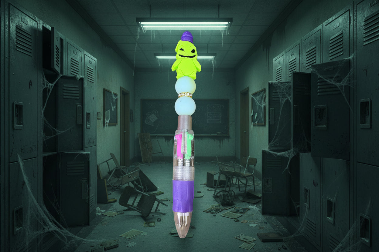 Neon Ghoul Beadable Multi-Color Ink Pen – Cute Halloween Character Pen