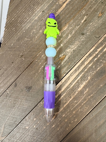 Neon Ghoul Beadable Multi-Color Ink Pen – Cute Halloween Character Pen