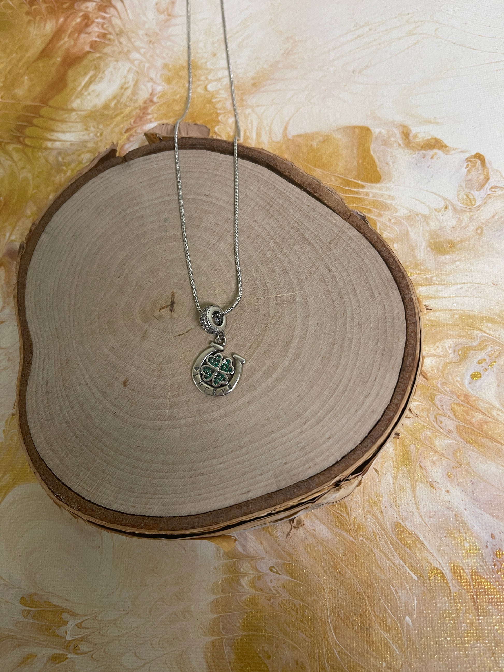 Lucky Horseshoe Pendant on a Silver chain NecklacePink tiful of LOVE