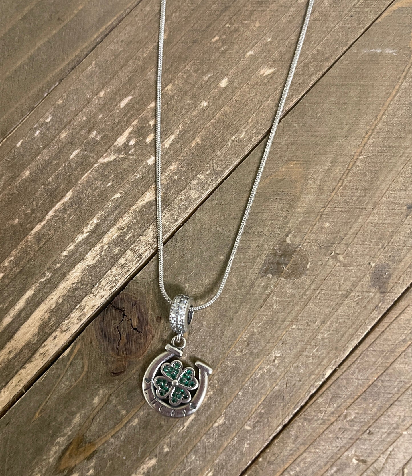 Lucky Horseshoe Pendant on a Silver chain Necklace
