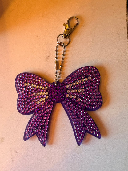 Purple Bow  Diamond Art Key chain