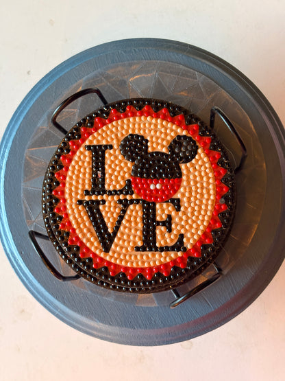 MIckey & Minnie  Diamond Art Coaster Set (set of 5)