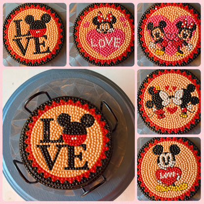 MIckey & Minnie  Diamond Art Coaster Set (set of 5)