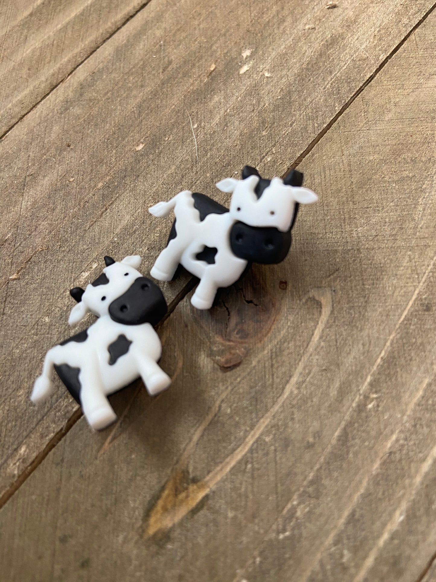 Barnyard Cow Stud Earrings – Cute Plastic Farm Animal Jewelry