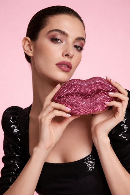 Pink Lips Diamond Art Statment Piece