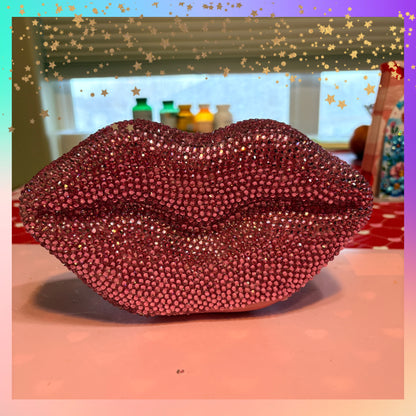 Pink Lips Diamond Art Statment Piece